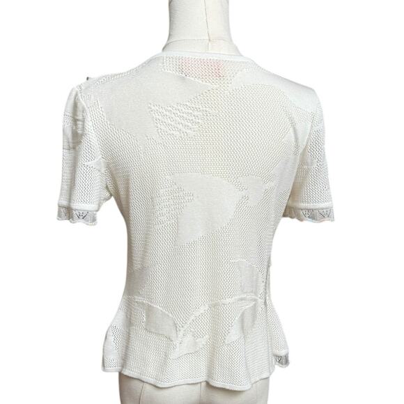 Les Friday Top Vail Sweater Texture Knit Asymetrical Ruffled on the Side Size S - Picture 2 of 11